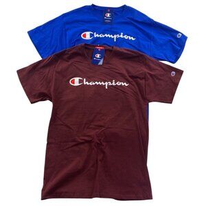 2 NWT Champion Mens Authentic Athleticwear T-Shirts Medium Short Sleeve Casual